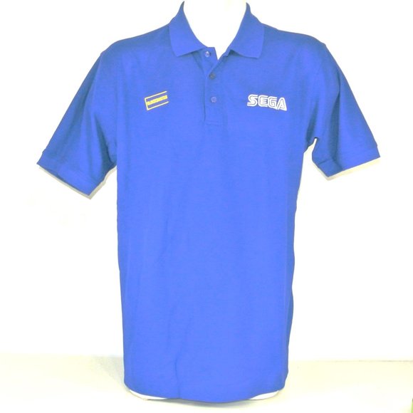 BLOCKBUSTER VIDEO Sega Video Game Vintage Employee Uniform Shirt Blue Size M - Picture 1 of 15